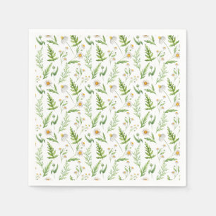 Chamomile Flower Botanical Rustic Pattern Napkin