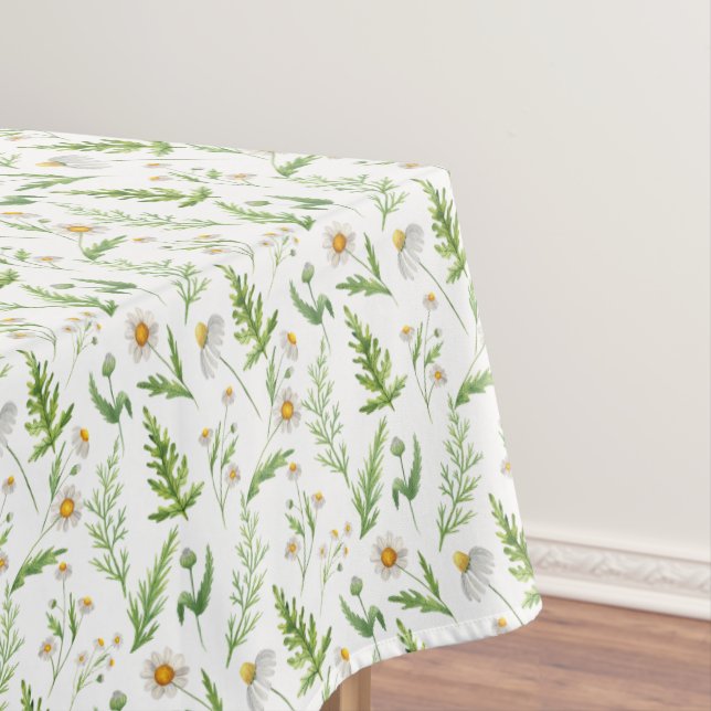 Chamomile Flower Botanical Rustic Pattern Tablecloth (In Situ)