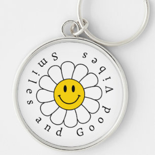 Chamomile Flower Funny Cute Trendy Floral Design Key Ring