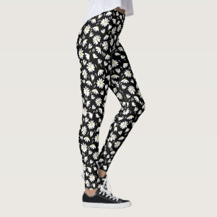 chamomile flower pattern leggings