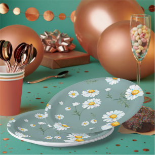 Chamomile Flower Pattern Paper Plate
