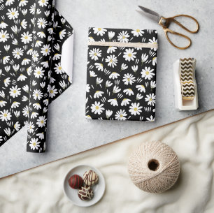 chamomile flower pattern wrapping paper