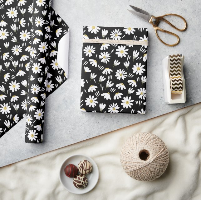 chamomile flower pattern wrapping paper (Crafts)