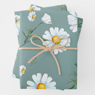 Chamomile Flower Pattern Wrapping Paper Sheet