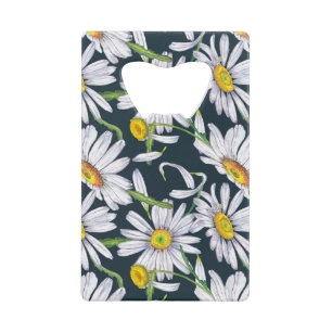 Chamomile Flowers: Dark Blue Watercolor.