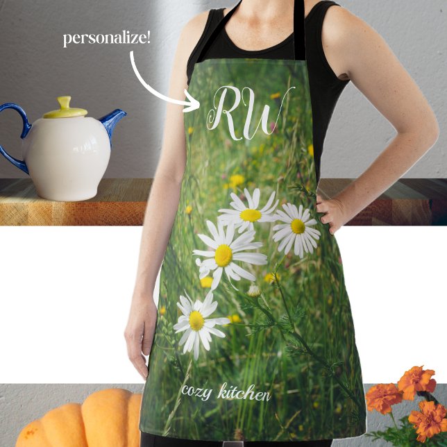 Chamomile flowers on the green summer meadow  apron (Creator Uploaded)