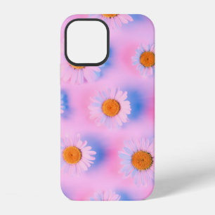 Chamomile flowers with multicolor neon light patte iPhone 12 case