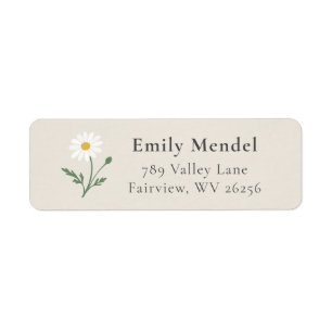 Chamomile Sprig - Soft Cream Return Address Label