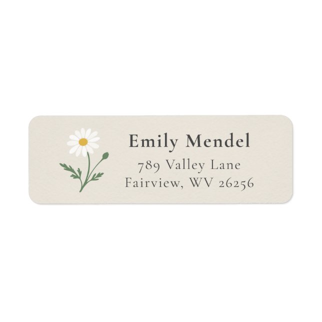 Chamomile Sprig - Soft Cream Return Address Label (Front)
