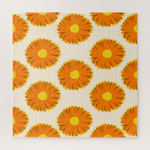 Chamomiles: Vintage Floral Pattern. Jigsaw Puzzle