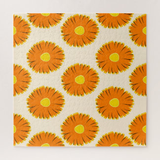 Chamomiles: Vintage Floral Pattern. Jigsaw Puzzle