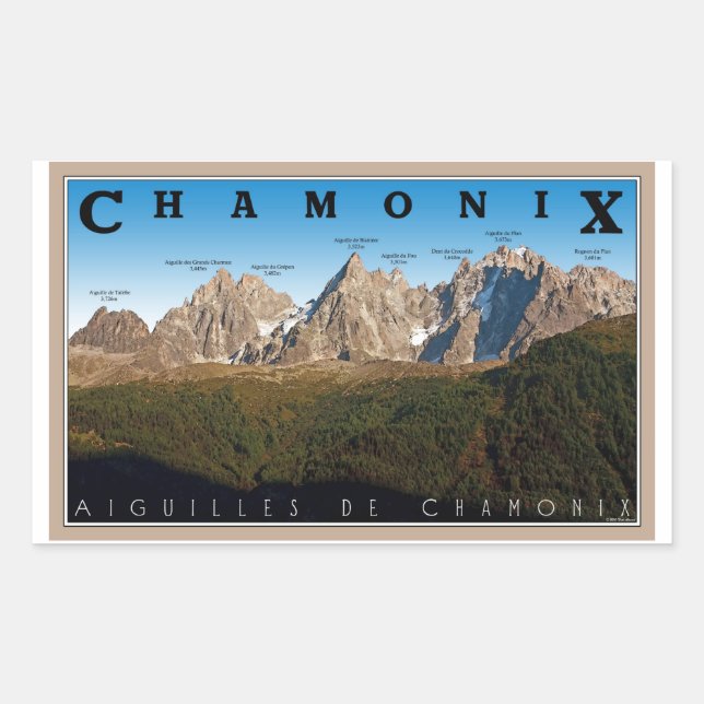 Chamonix - Aiguille de Chamonix Rectangular Sticker (Front)