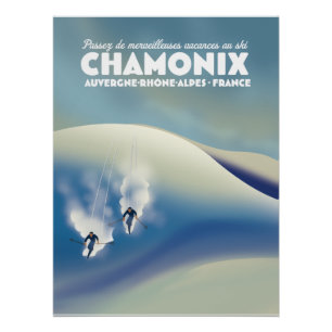 Chamonix - Auvergne-Rhône-Alpes France ski poster