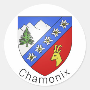Chamonix coat of arms classic round sticker
