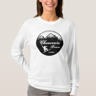 Chamonix France ladies snowboard art hoodie T-Shirt