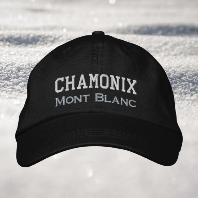 Chamonix France Mont Blanc ski winter vacation Embroidered Hat (Creator Uploaded)