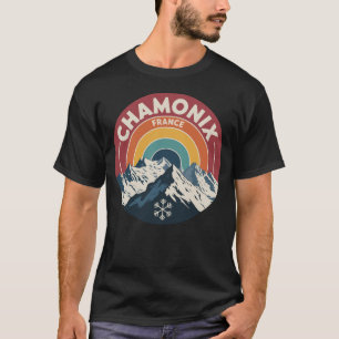 Chamonix France Retro Mountain Sunset T-Shirt