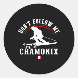 Chamonix France Ski Resort French Alps Skiing Souv Classic Round Sticker