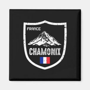 Chamonix France Ski Resort Skiing Mountain Distres Magnet