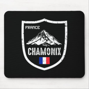 Chamonix France Ski Resort Skiing Mountain Distres Mouse Pad