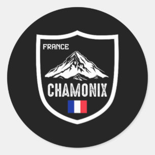 Chamonix France Ski Resort Skiing Mountain French Classic Round Sticker