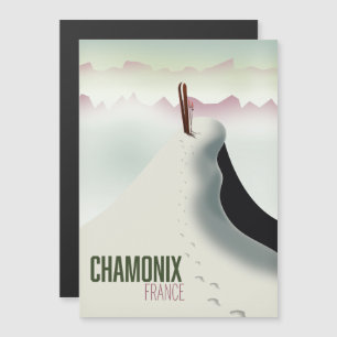 Chamonix France ski travel poster