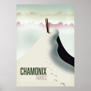 Chamonix France ski travel Poster