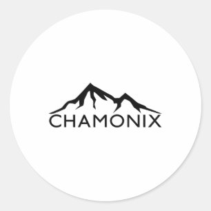 Chamonix France Skiing Classic Round Sticker