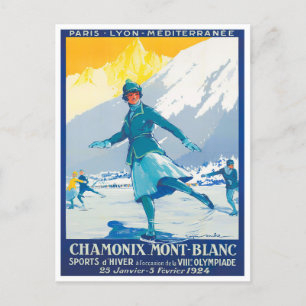 Chamonix France vintage travel Postcard