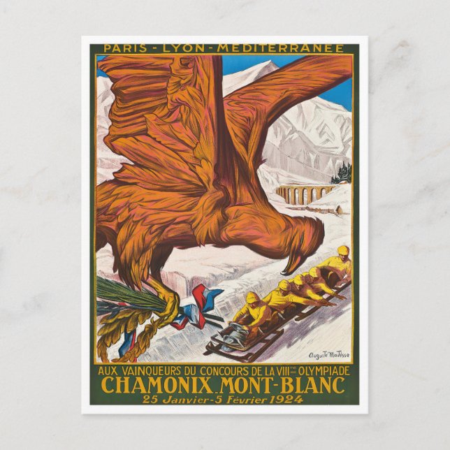 Chamonix France vintage travel Postcard (Front)