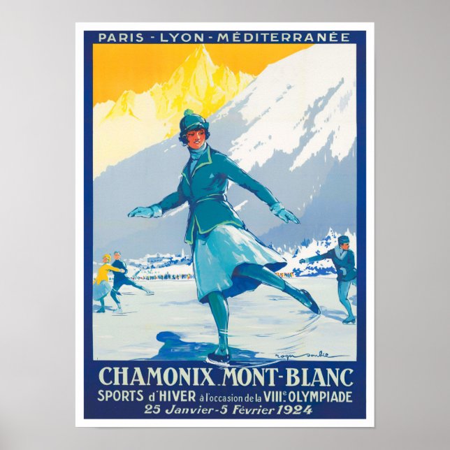 Chamonix France vintage travel Poster (Front)