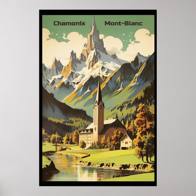 Chamonix, Mont Blan, Ski  Poster (Front)
