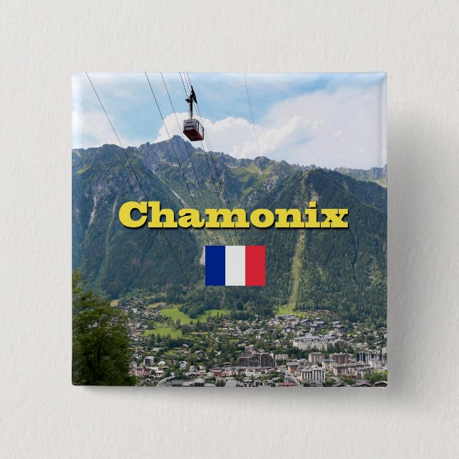 Chamonix - Mont Blanc 15 Cm Square Badge (Front)