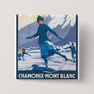Chamonix-Mont Blanc 15 Cm Square Badge