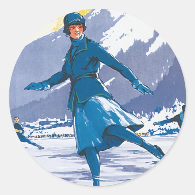 Chamonix-Mont Blanc Classic Round Sticker (Front)