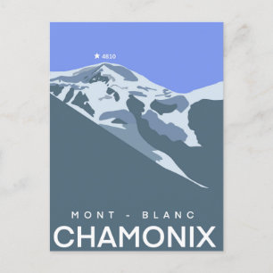 Chamonix, Mont-Blanc, digitally drawn, souvenir  Postcard