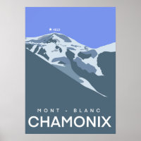 Chamonix, Mont-Blanc, digitally drawn, souvenir