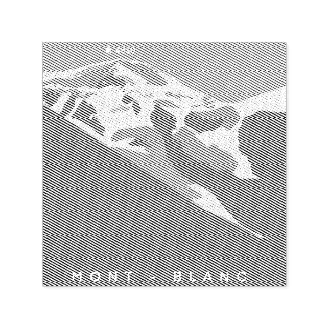 Chamonix, Mont-Blanc, digitally drawn, souvenir  Self-inking Stamp (Design)