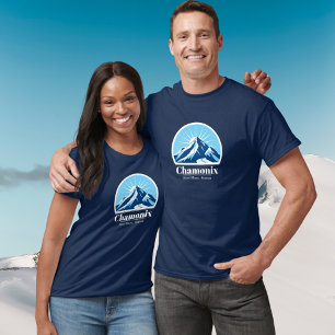 Chamonix Mont Blanc France blue T-Shirt