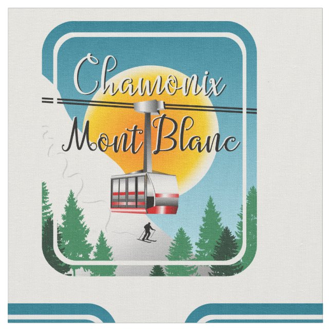 Chamonix Mont Blanc France Fabric (Close Up)