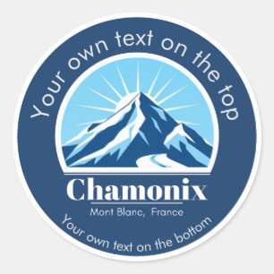 Chamonix Mont Blanc France ski resort   Classic Round Sticker