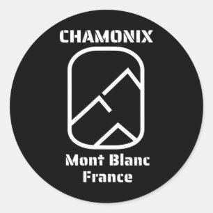 Chamonix Mont Blanc France Skiing Snowboarding  Classic Round Sticker