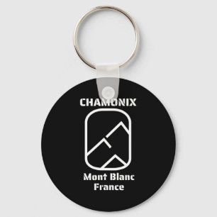 Chamonix mont blanc france skiing snowboarding key ring