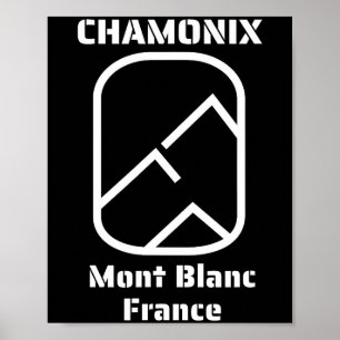 Chamonix mont blanc france skiing snowboarding poster