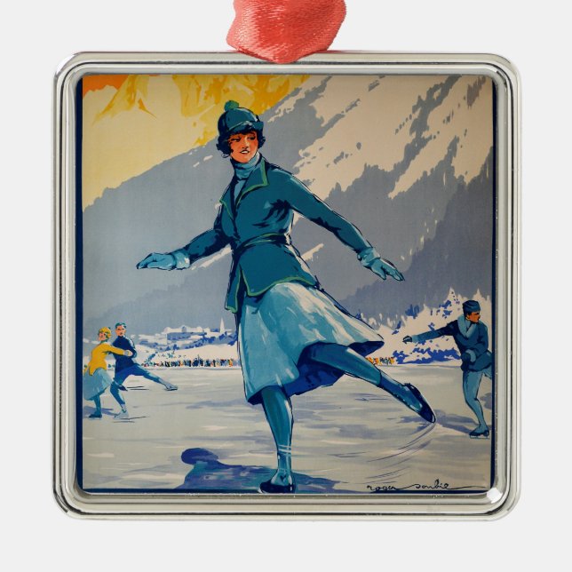 Chamonix – Mont Blanc Metal Tree Decoration (Front)