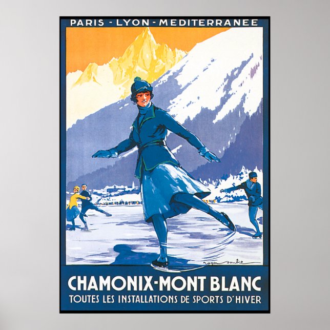 Chamonix Mont Blanc Skating Poster (Front)