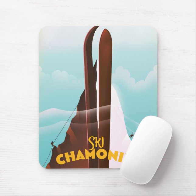 Chamonix-Mont-Blanc Ski poster Mouse Pad (With Mouse)