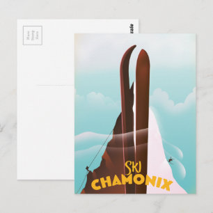 Chamonix-Mont-Blanc Ski poster Postcard