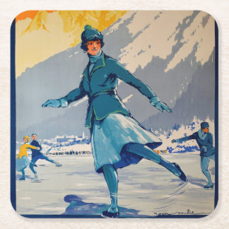 Chamonix – Mont Blanc Square Paper Coaster