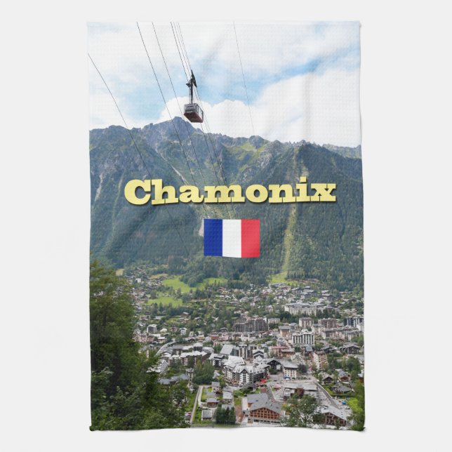 Chamonix - Mont Blanc Tea Towel (Vertical)